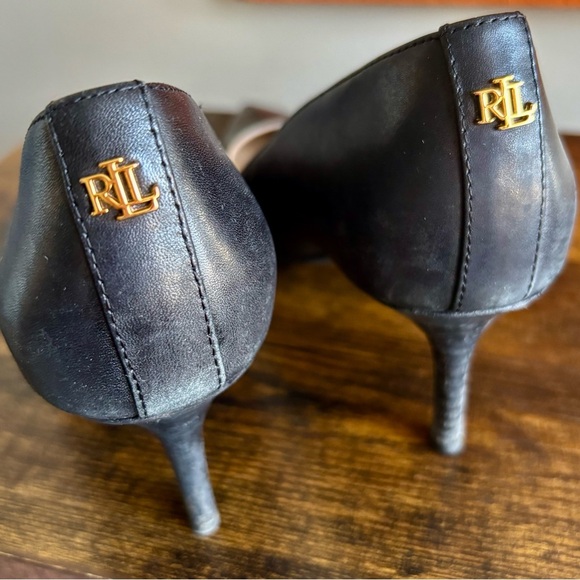 Ralph Lauren| Lanette Leather Pump Black Women's Heels Sz 6.5 - Picture 4 of 7